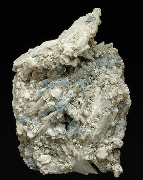 Fluorapatite with Bertrandite, Albite, Muscovite and Quartz.