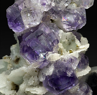 Fluorite with Quartz and Calcite. 