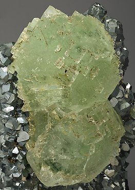 Fluorite with Galena and Calcite. 