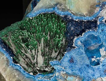 Shattuckite with Malachite and Quartz. 