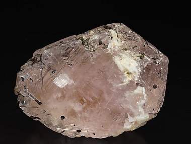 Beryl (variety morganite) with Albite (variety cleavelandite). Front