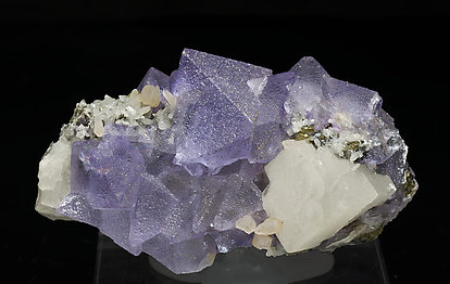Fluorite with Calcite, Pyrite and Quartz. Front
