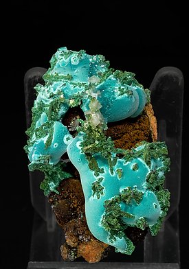 Rosasite with Conichalcite and Calcite. 