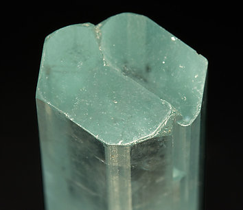 Beryl (variety aquamarine) with Schorl and Albite. Top