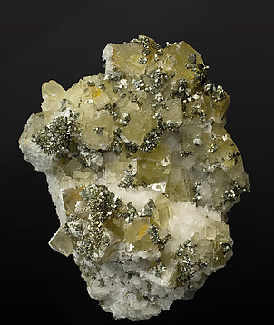 Fluorite with Calcite and Marcasite.