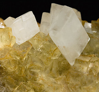 Fluorite with Calcite and Pyrite. 