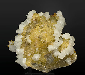 Fluorite with Calcite and Pyrite. 