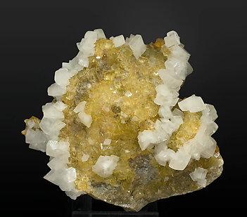 Fluorite with Calcite and Pyrite.