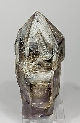 Sceptered Quartz (variety amethyst) and smoky Quartz. Rear