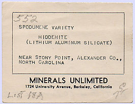 Spodumene (variety hiddenite)