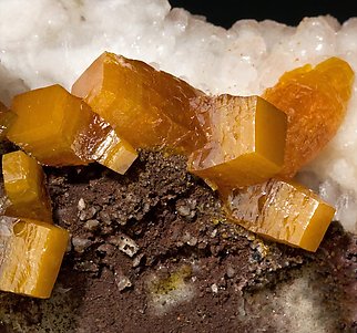 Wulfenite with Calcite. 