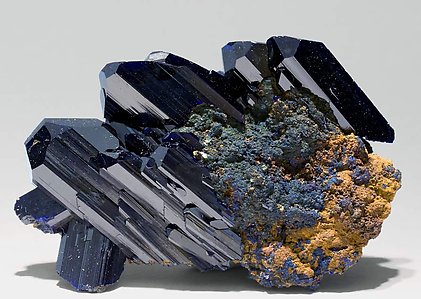 Azurite with Malachite. Side