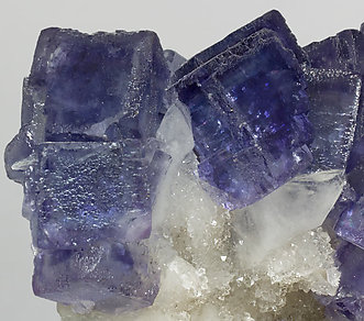 Fluorite with Calcite and Quartz. 