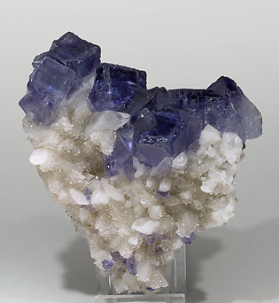 Fluorite with Calcite and Quartz. 