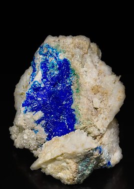 Linarite with Quartz. Side