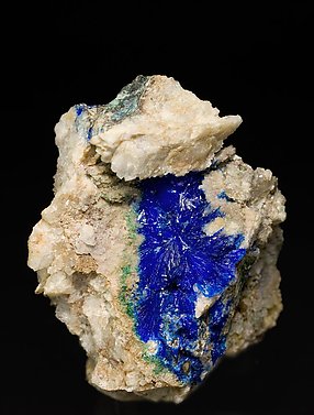 Linarite with Quartz. Front