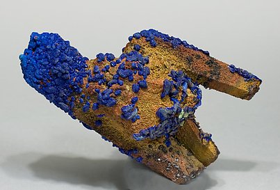 Quartz with Azurite and Malachite. Rear