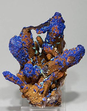 Quartz with Azurite and Malachite.