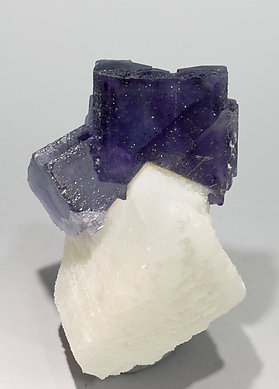 Fluorite with Calcite and Chalcopyrite. Front