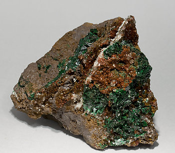 Malachite with Quartz. 