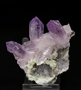 Quartz (variety amethyst) with Quartz and Epidote.