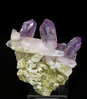 Quartz (variety amethyst) with Quartz and Epidote. Rear