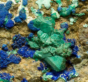 Euchroite with Azurite. 