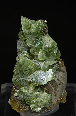 Ludlamite with Siderite and Pyrite.