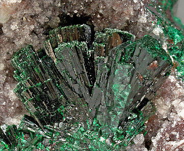 Malachite with Quartz. 