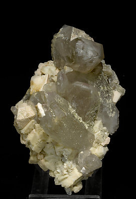 Smoky Quartz with inclusions, Microcline and Albite (pericline). 