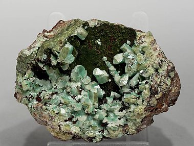 Adamite (variety cuprian) with Olivenite.