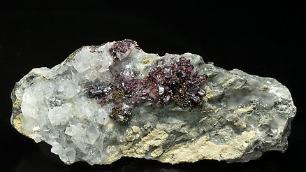 Proustite with Chalcopyrite and Calcite. 