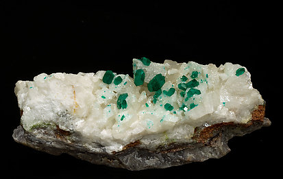 Dioptase with Calcite.