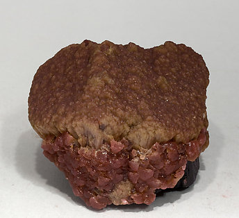 Elbaite (variety rubellite) on Schorl. Front