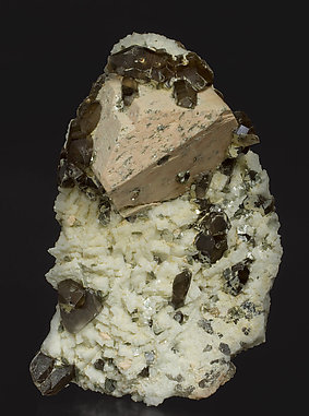 Microcline with smoky Quartz, Albite and Mica.