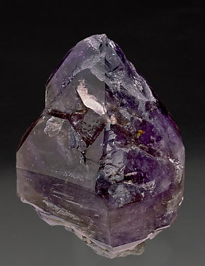 Sceptered Quartz (variety amethyst) with smoky Quartz. Front