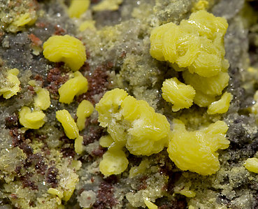 Mimetite with Quartz and Siderite. 