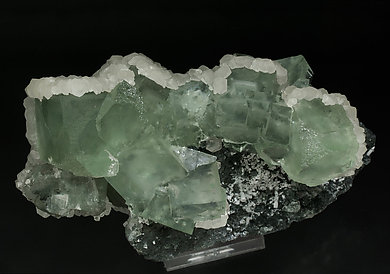 Fluorite with Calcite and Quartz.