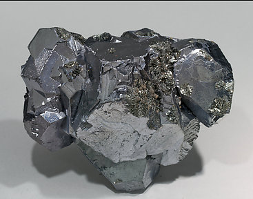 Galena with Semseyite, Siderite, Pyrrhotite and Pyrite.