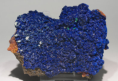 Azurite with Malachite, Quartz and Calcite.