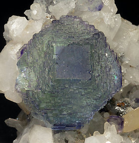 Fluorite with Quartz and Calcite. 