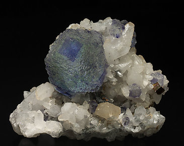 Fluorite with Quartz and Calcite. 