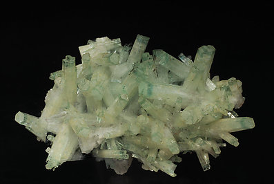 Beryl (variety aquamarine) with Feldspar and Schorl. Side