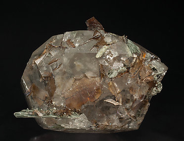 Brookite with doubly terminated Quartz. Side