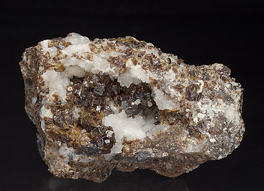 Sphalerite with Galena, Quartz and Calcite. 