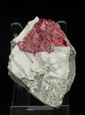 Cinnabar with Calcite. 