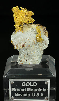 Oro nativo con Cuarzo. Vista frontal
