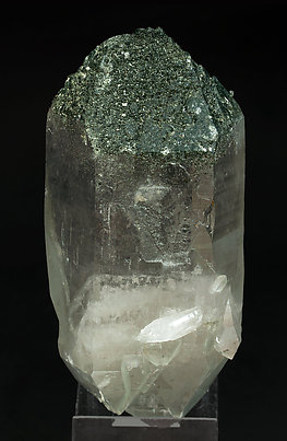 Doubly terminated Quartz with chlorite and adularia. 