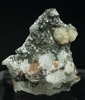 Bavenite with chlorite, Garnet, Quartz and Microcline.