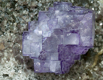 Fluorite with Scheelite, Muscovite and Quartz. 